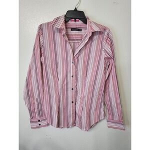 The Limited Striped Button Down Shirt Career Office Cotton Blend Pink M